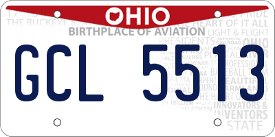 OH license plate GCL5513