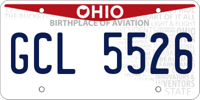 OH license plate GCL5526