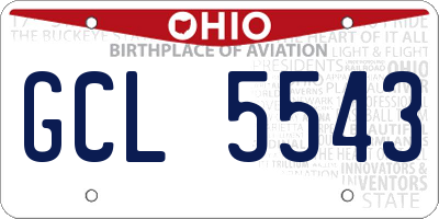 OH license plate GCL5543