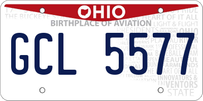 OH license plate GCL5577