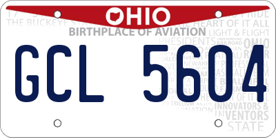 OH license plate GCL5604