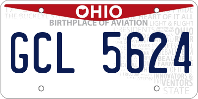 OH license plate GCL5624