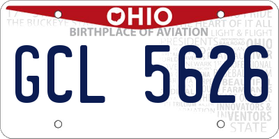 OH license plate GCL5626