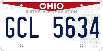 OH license plate GCL5634
