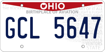 OH license plate GCL5647
