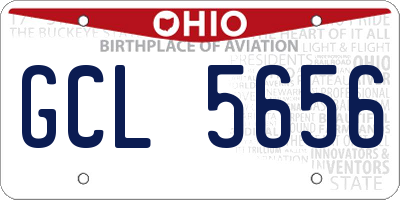 OH license plate GCL5656