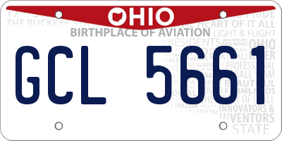OH license plate GCL5661