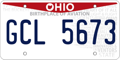 OH license plate GCL5673