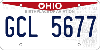 OH license plate GCL5677