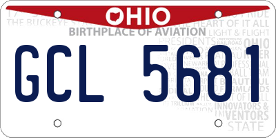 OH license plate GCL5681