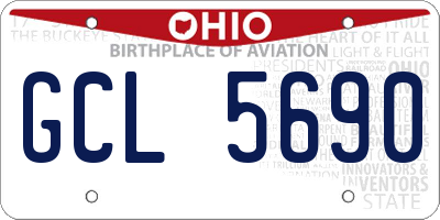 OH license plate GCL5690