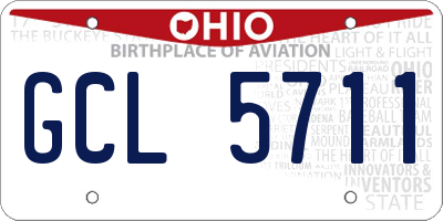 OH license plate GCL5711