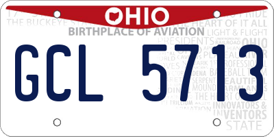 OH license plate GCL5713