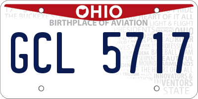 OH license plate GCL5717