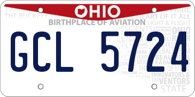 OH license plate GCL5724