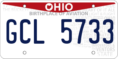 OH license plate GCL5733