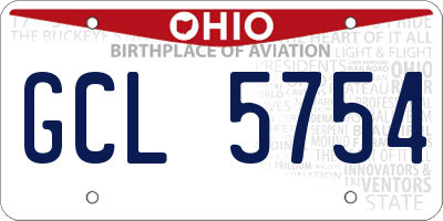 OH license plate GCL5754