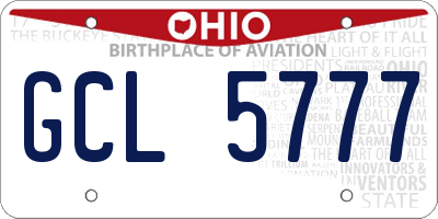 OH license plate GCL5777
