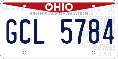 OH license plate GCL5784