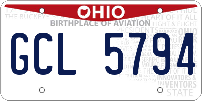 OH license plate GCL5794