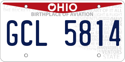 OH license plate GCL5814
