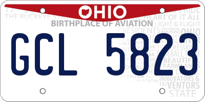 OH license plate GCL5823