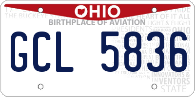 OH license plate GCL5836
