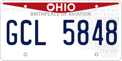 OH license plate GCL5848
