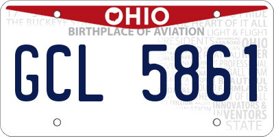 OH license plate GCL5861