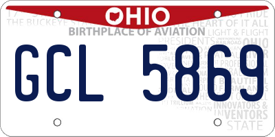 OH license plate GCL5869