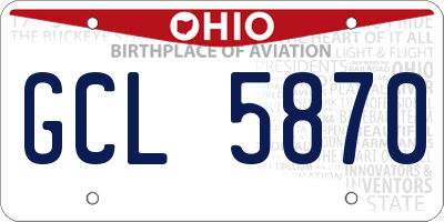 OH license plate GCL5870