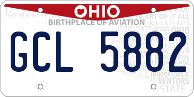 OH license plate GCL5882