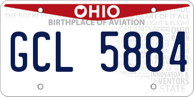 OH license plate GCL5884