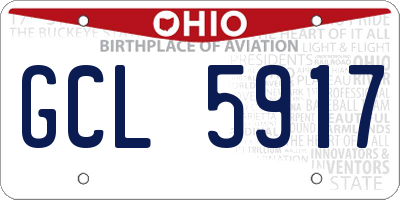 OH license plate GCL5917