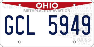 OH license plate GCL5949