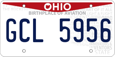 OH license plate GCL5956