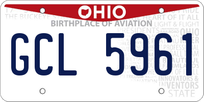 OH license plate GCL5961