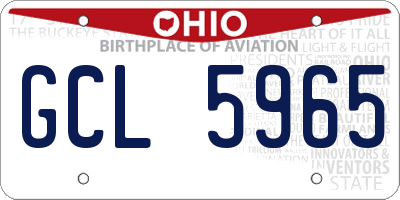 OH license plate GCL5965
