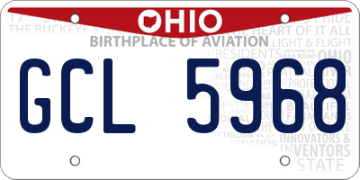 OH license plate GCL5968