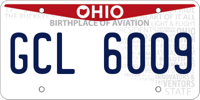 OH license plate GCL6009