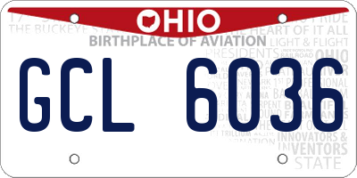 OH license plate GCL6036