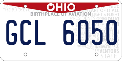 OH license plate GCL6050