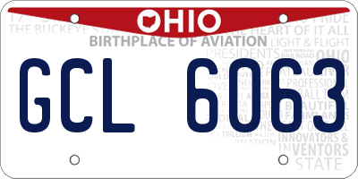 OH license plate GCL6063