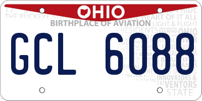 OH license plate GCL6088