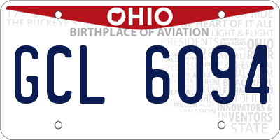 OH license plate GCL6094