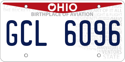 OH license plate GCL6096