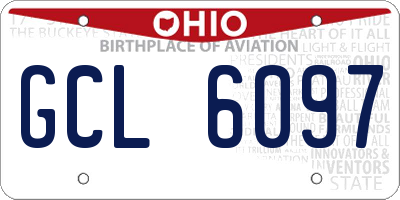 OH license plate GCL6097