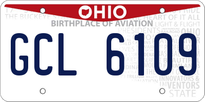 OH license plate GCL6109