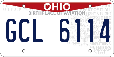 OH license plate GCL6114