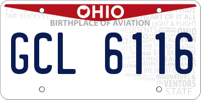 OH license plate GCL6116
